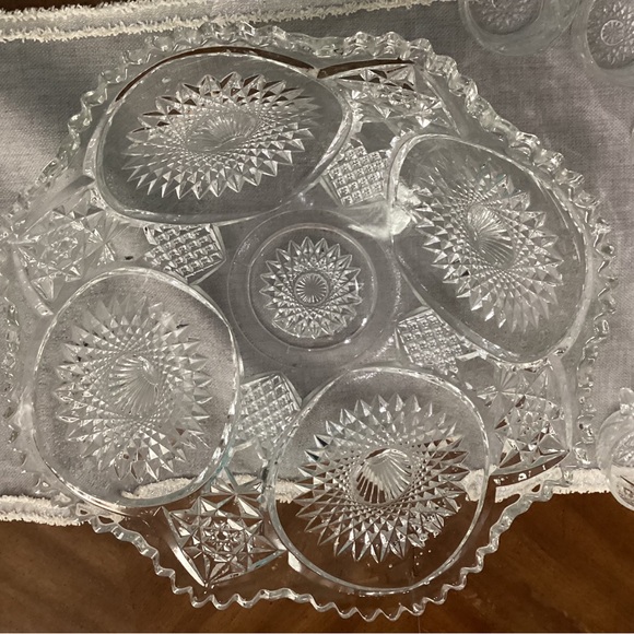 Homestead Clear Punch Bowl & 10 Punch Cups By Duncan & Miller - Picture 4 of 8